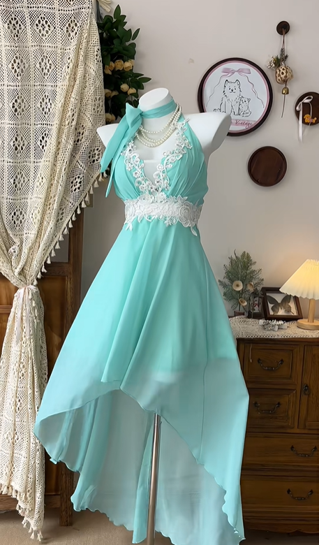 Mint Green Fashion Elegant Short/Long Chiffon Homecoming Dress Prom Dress Birthday Party Dress Evening Dress gh4698