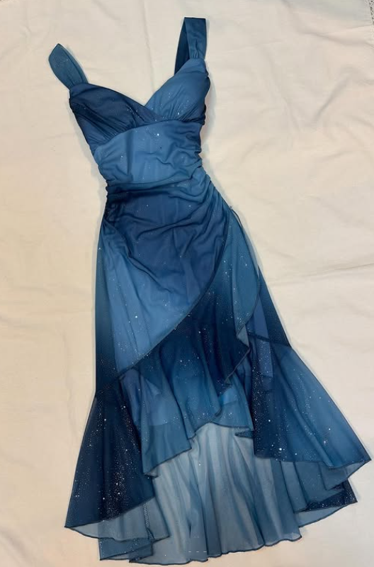 Blue Sparkling Short Chiffon Homecoming Dress Party Dress gh4743
