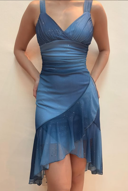 Blue Sparkling Short Chiffon Homecoming Dress Party Dress gh4743