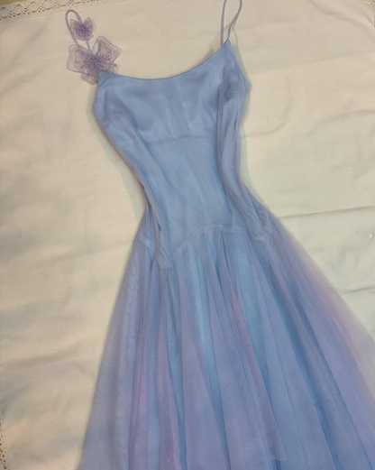 Purple Blue Fairy Short/Mid-Length Chiffon Homecoming Dress Birthday Party Dress gh4744