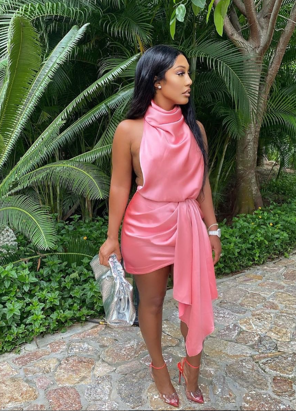 Pink Fashion Short Satin Homecoming Dress Outdoor Holiday Party Dress Cocktail Party Dress gh4810