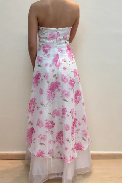 amakanas--Pink Exquisite Floral Long Chiffon Prom Dress Homecoming Dress Fairy Dress gh5680