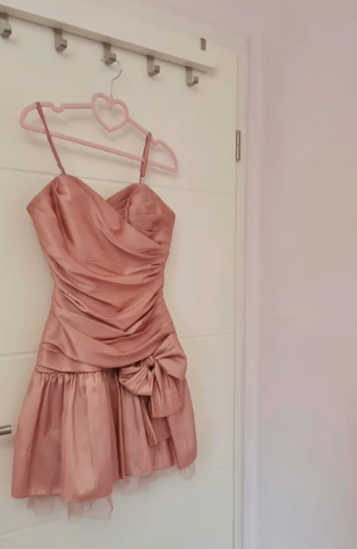 amakanas-satin pink color homecoming dresses tight hoco dresses  gh5805