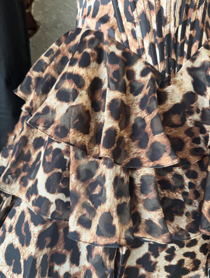 amakanas-Fashionable leopard print exquisite lace short homecoming dresses tight hoco dresses corset dress gh5810