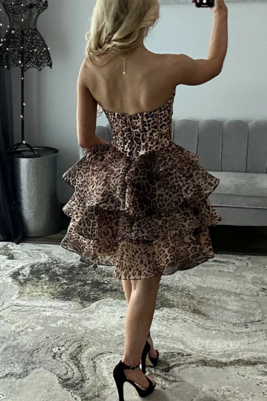 amakanas-_____ Fashionable exquisite beaded leopard print A-line short homecoming dresses tight hoco dresses gh5811