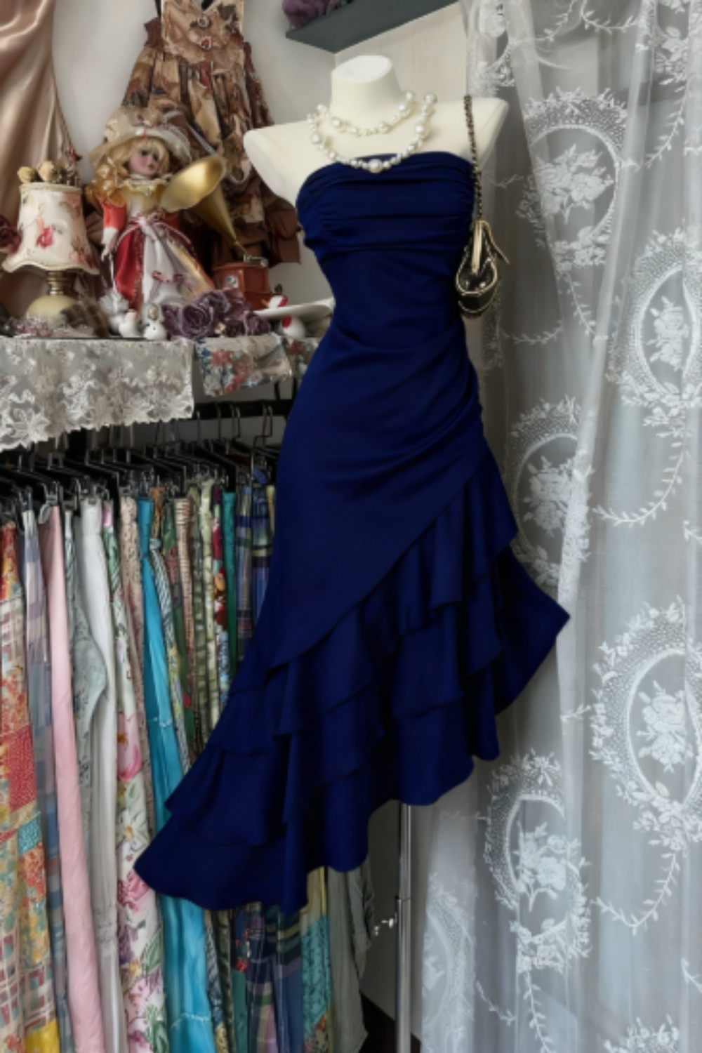 amakanas-Champagne Short Ruffle Satin Homecoming Dress Birthday Dress gh5246