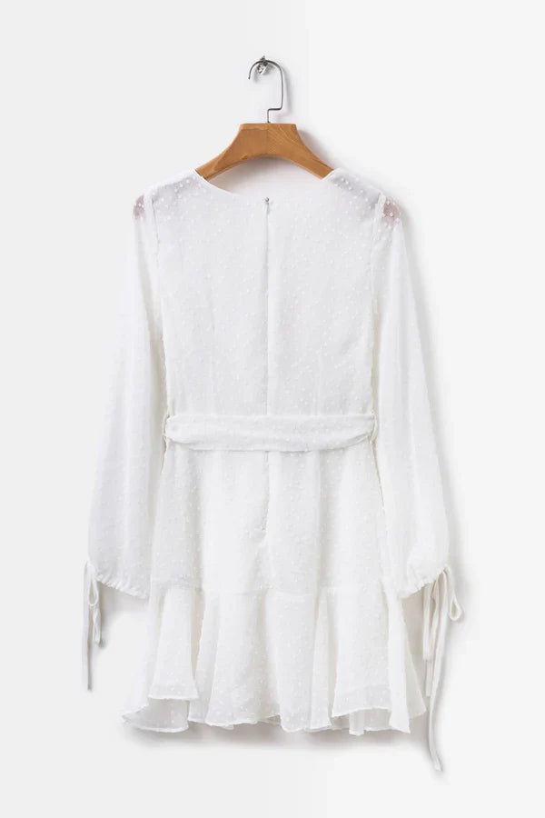 Vintage White V-neck Short A-Line Party Dress Cocktail Dress Homecoming Dress TP4451