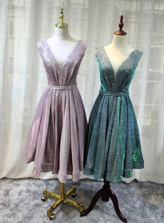 Gorgeous V-Neckline Knee Length New Style Bridesmaid Dress Charming Formal Dresses  gh556