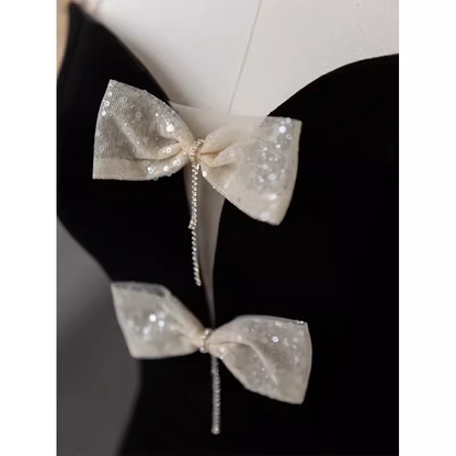 Sexy Mermaid Velvet Party Dresses Black Prom Dresses P1056