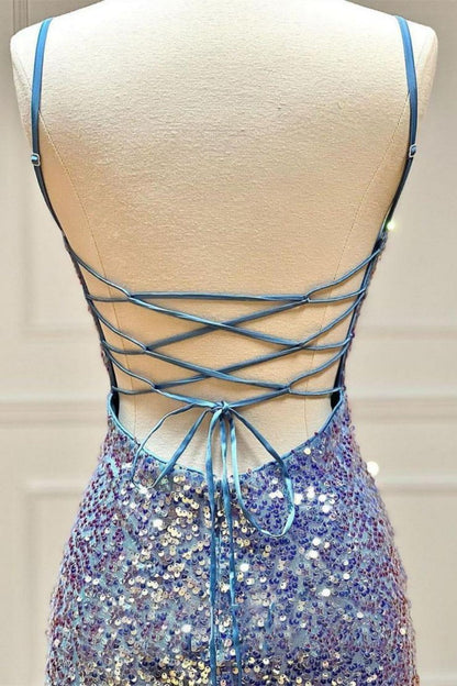 Stunning Sparkly Spaghetti Straps Sequin Homecoming Dress