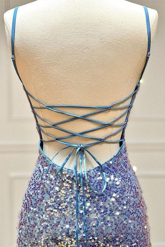 Stunning Sparkly Spaghetti Straps Sequin Homecoming Dress