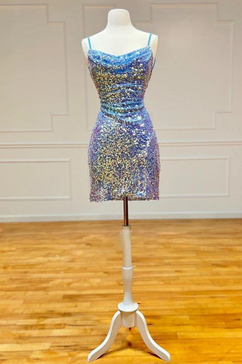 Stunning Sparkly Spaghetti Straps Sequin Homecoming Dress