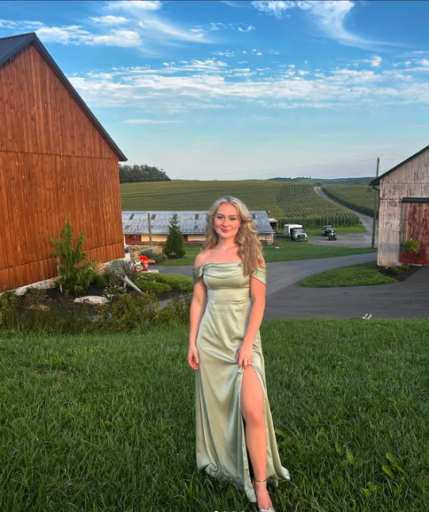 Simple satin green off-shoulder slit long prom dress bridesmaid dress TP2236