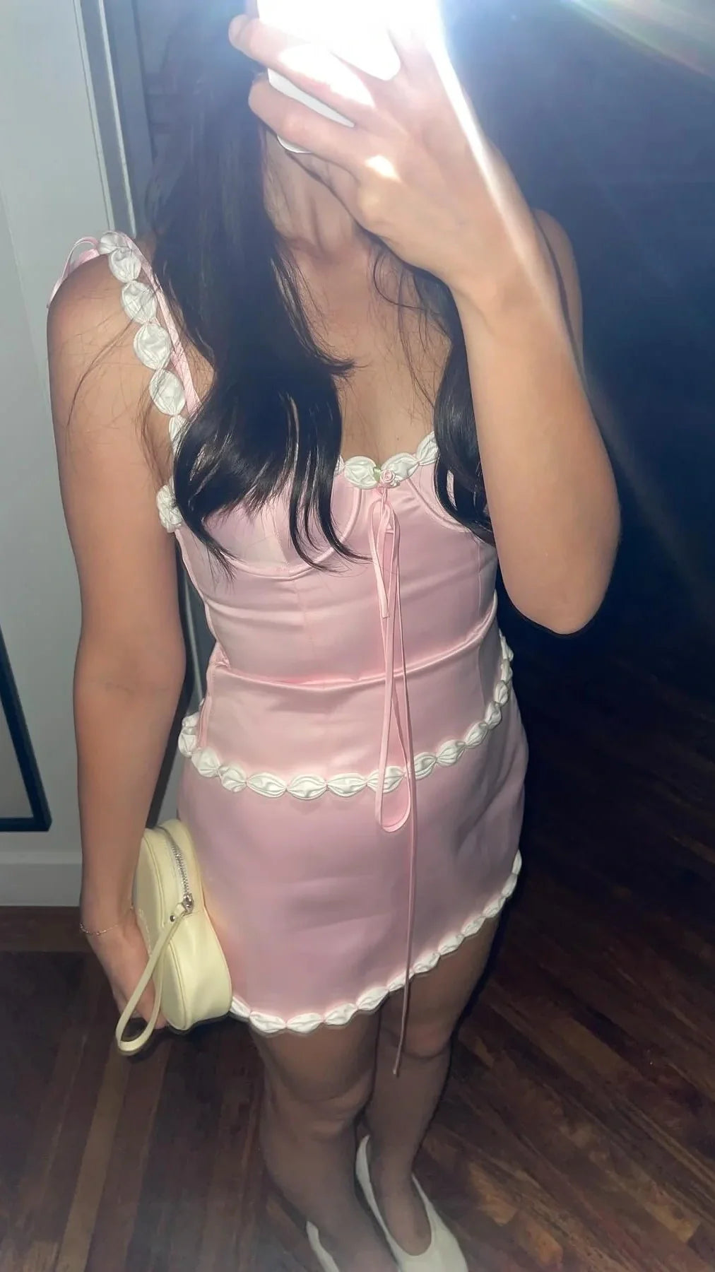 Two Pieces Pink Homecoming Dress, Sweet Mini Party Dress,AST1794