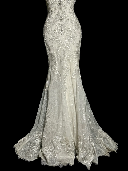 Vintage Bridal Dress Mermaid Spaghetti Straps Lace Long Wedding Dress Retro Wedding Dresses Modest Wedding Gowns W877