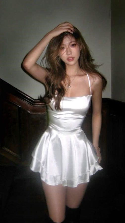 White Homecoming Dresses Halter Ruffle Mini Party Cocktail Dress,AST1821