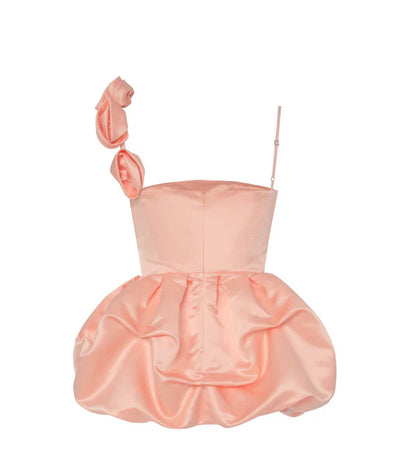 Vintage Pink Satin Short A-Line Party Dress Cocktail Dress Homecoming Dress TP4449