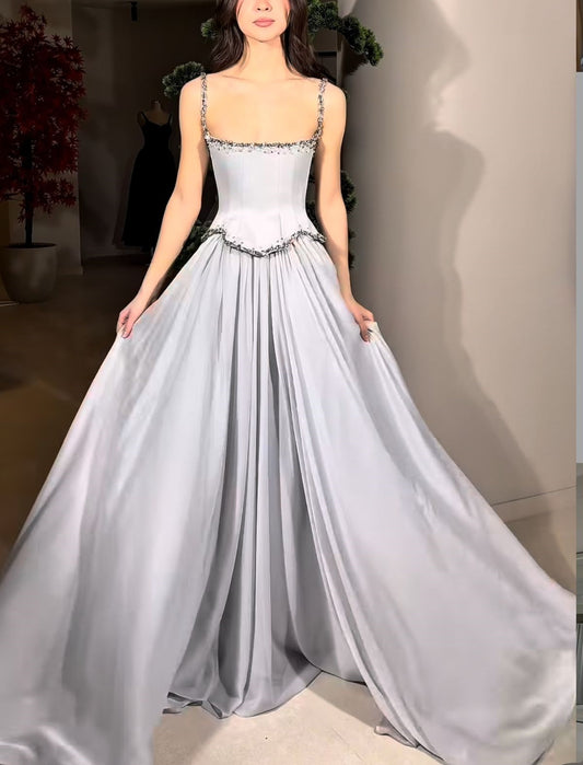 amakanas-Gray elegant exquisite beaded retro elegant long prom dress bridesmaid dress gh5759