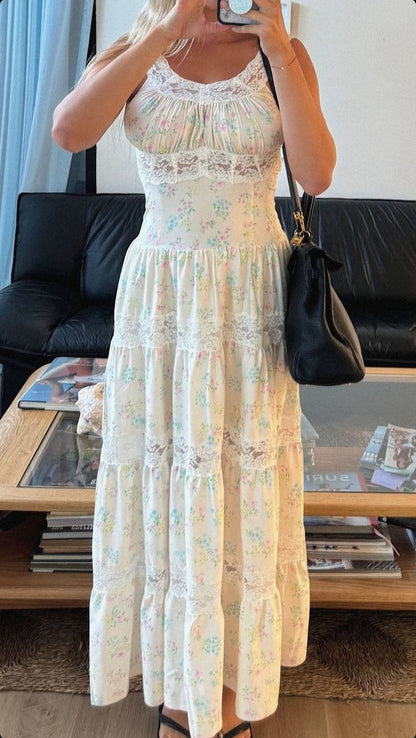 amakanas-Floral Long Chiffon Homecoming Dress Garden Party Dress gh5782