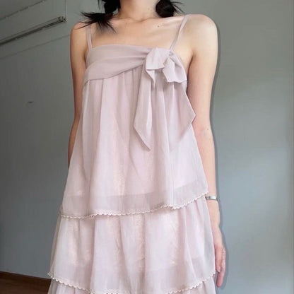 amakanas--Pink Ruffled Short Spaghetti Strap Chiffon Homecoming Dress gh5682