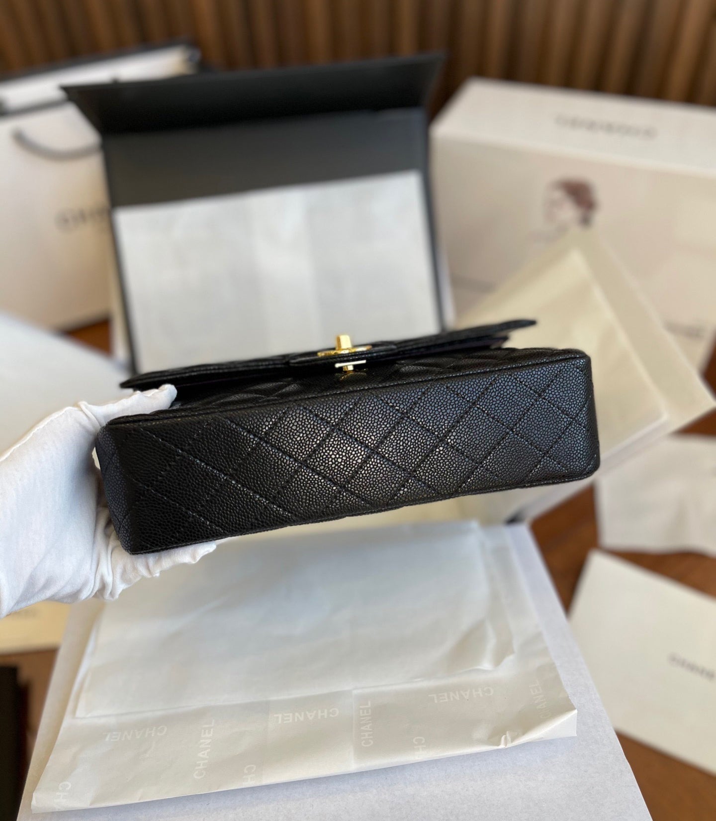 CHANEL CLASSIC FLAP QUILTED BLACK  BAG PURSE