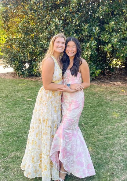 Pink Elegant Fashion Floral Long Slim Fit prom dress Evening Dress Party Dress Bridesmaid Dresses gh3316