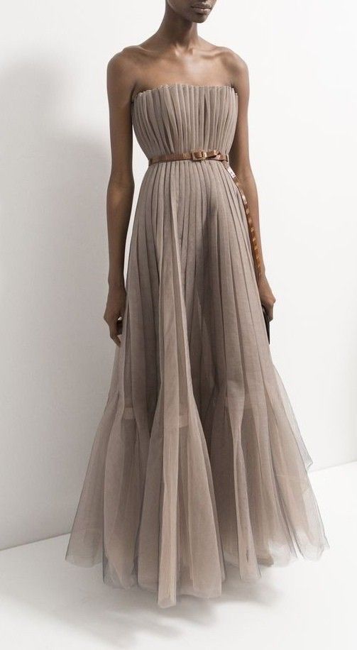 amakanas--Fully handmade dress, custom dress, simple long tulle dress for ladies, strapless bridesmaid dress gh5711