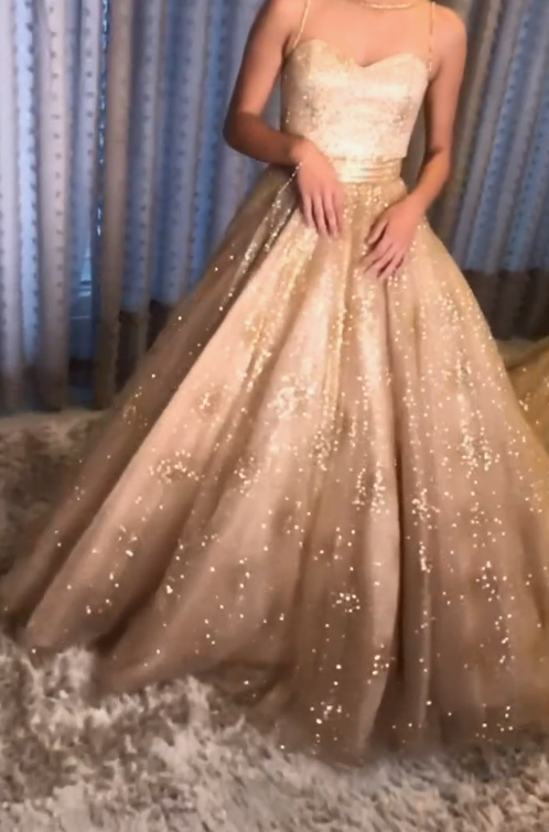 Sparkle A-Line Prom Dresses With Sequins   cg15348