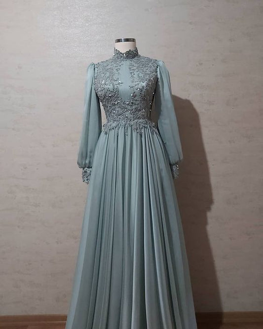Charming Tulle Prom Dress, Long Sleeve Evening Dress, Formal Dress    cg19865