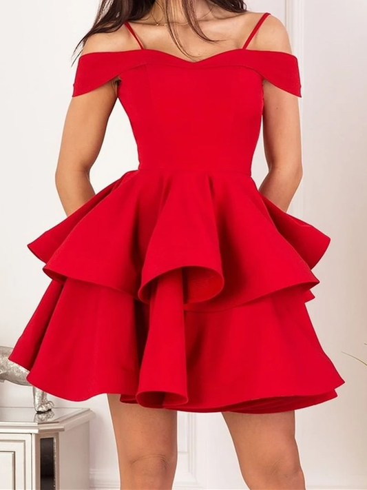 Off the Shoulder Navy Blue/Red Homecoming Dresses, Navy Blue/Red Formal Evening Dresses    cg21860