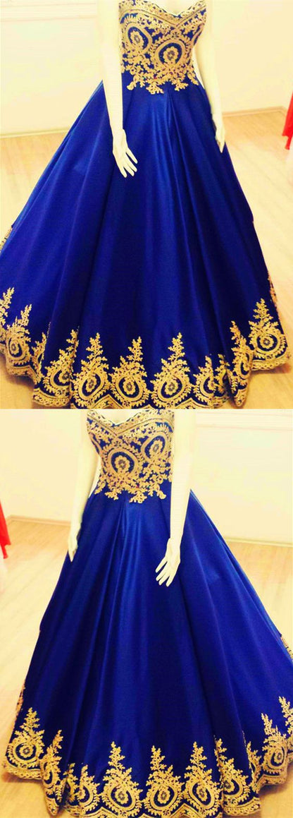 royal blue quinceanera dresses,sweet 16 dress,gold lace appliques ball gowns,ball gown prom dresses cg2582