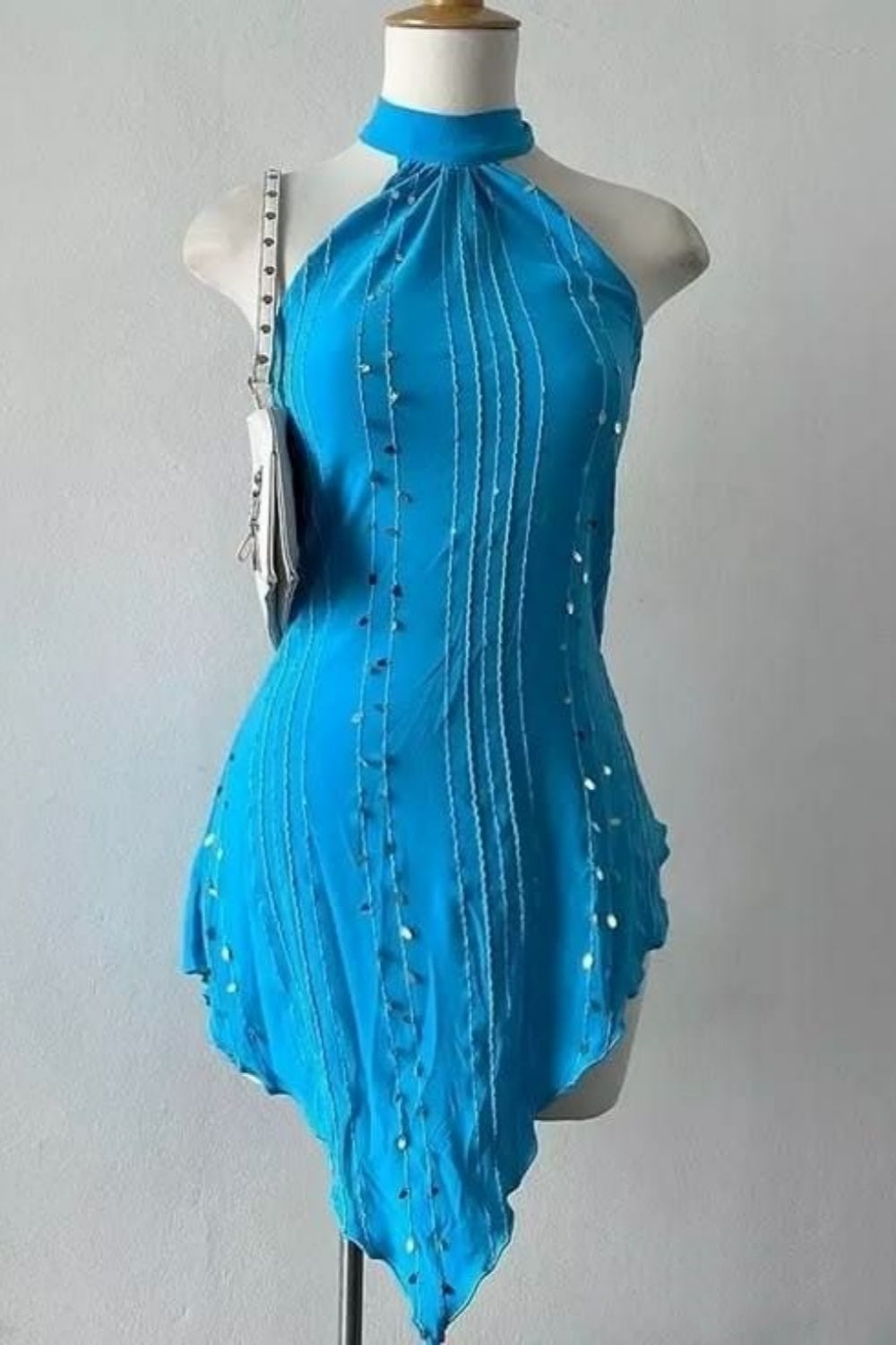 amakanas-Blue beaded stylish short homecoming dress, party dress, birthday dress gh5152