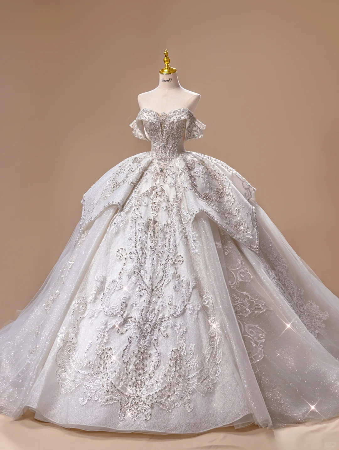 Princess Wedding Dress Ball Gown Off The Shoulder Sequin Short Sleeves Wedding Dresses Bridal Gowns DH2787