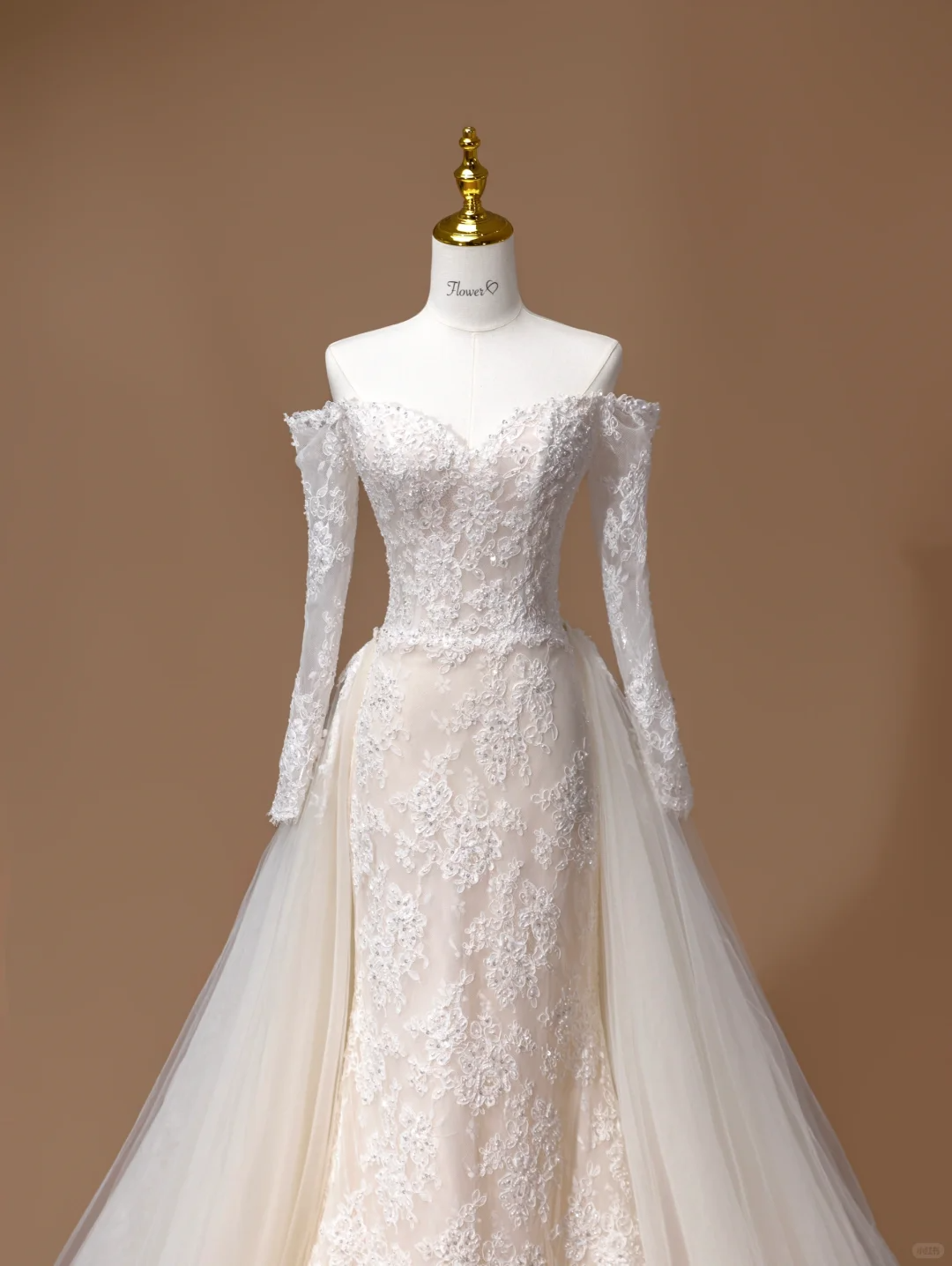 Dreamy Wedding Dress Mermaid Off The Shoulder Lace Long Sleeves White Long Wedding Dresses Bridal Gowns DH2795