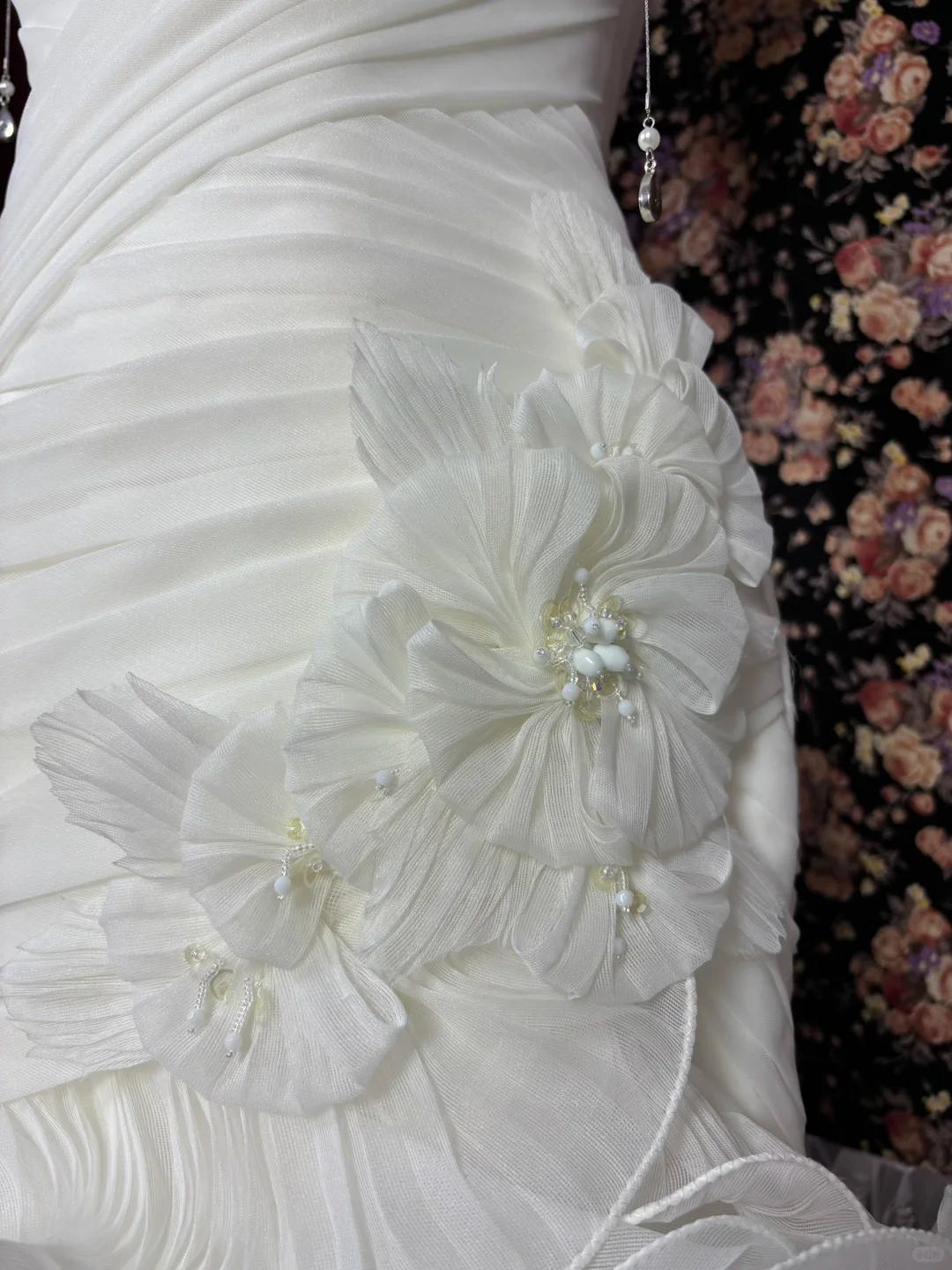 Elegant Strapless Mermaid Tiered Ruffled Tulle Train Wedding Dress TP5340