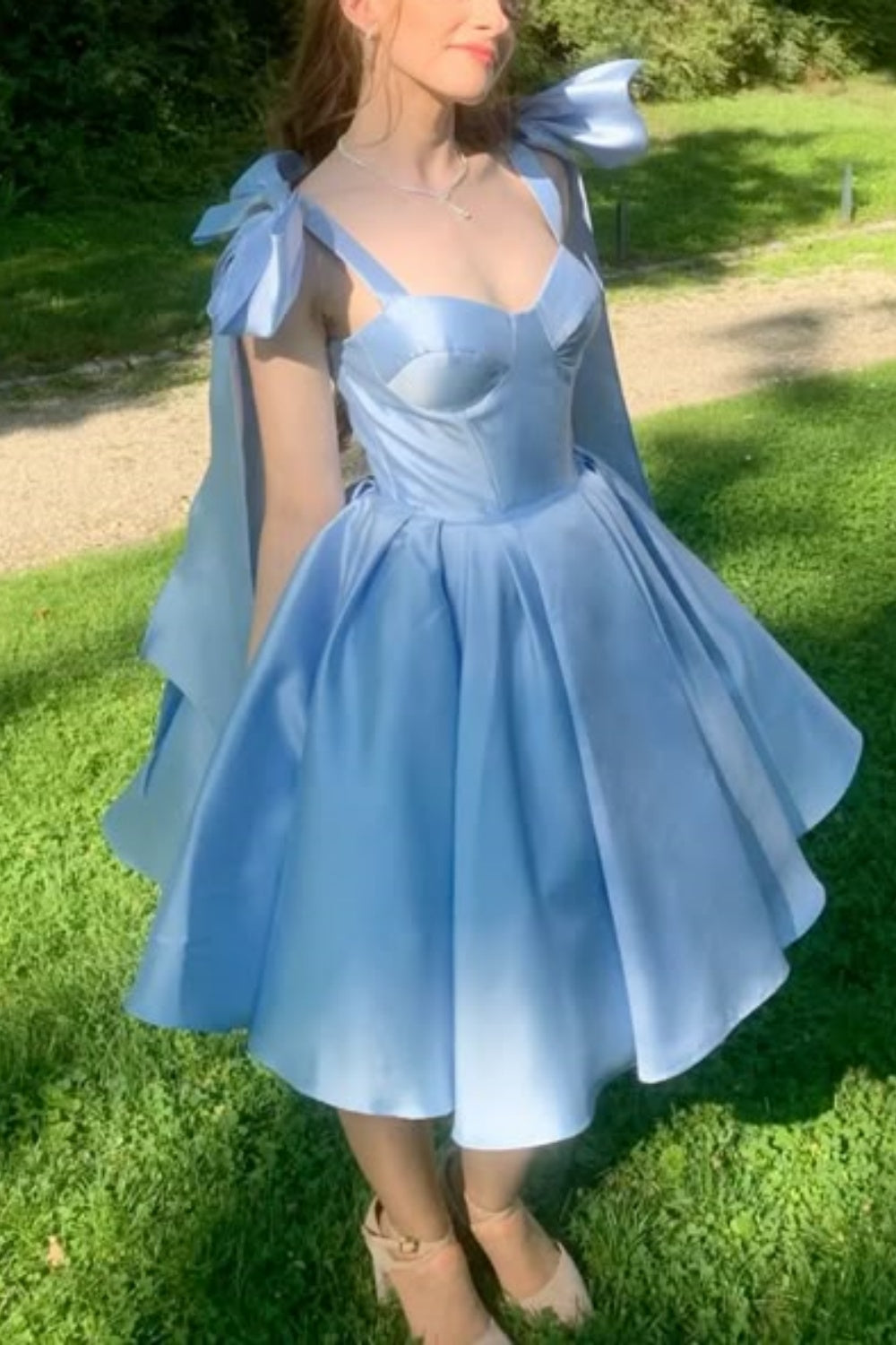 amakanas-White/blue princess color homecoming dresses tight hoco dresses Barbie Princess gh5807
