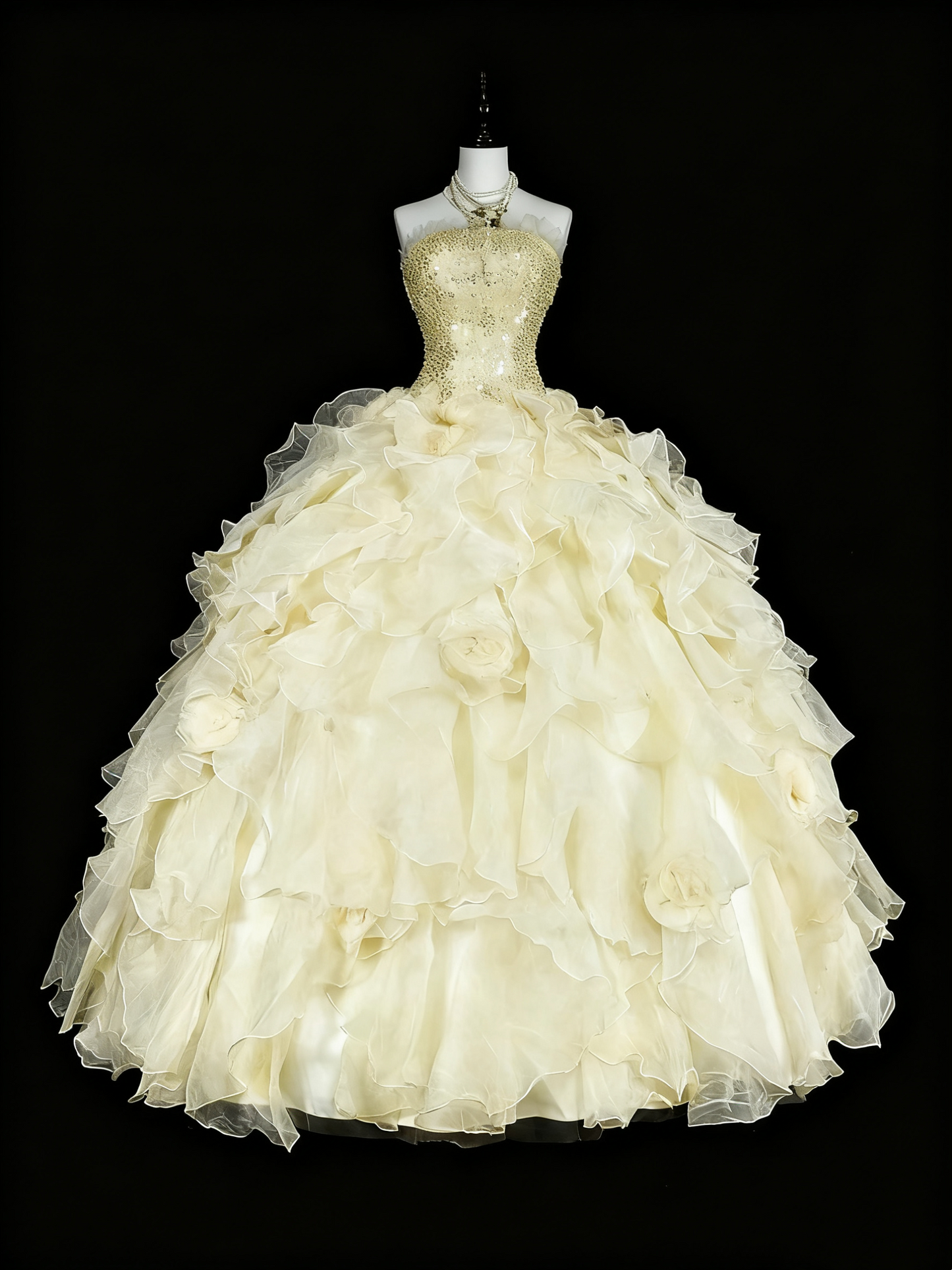 amakanas-Yellow tulle princess-style long formal ball gown, birthday dress, graduation dress gh6137