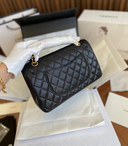 CHANEL CLASSIC FLAP QUILTED BLACK  BAG PURSE