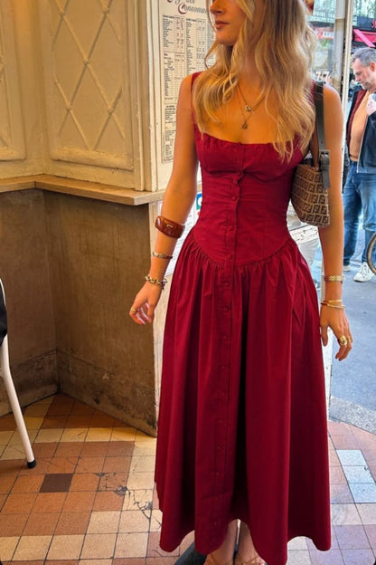 amakanas-Burgundy chiffon long dress gh6144