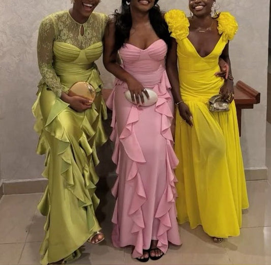 amakanas-Colorful Classy Looks Elegant Wedding Guest Dresses For Black Women gh5956