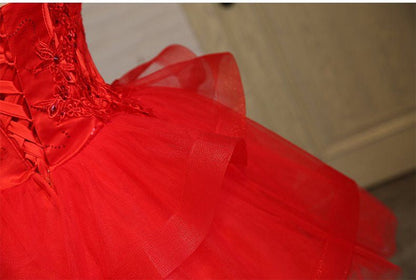 White/Red Sweet Charming A-line Tulle Off-shoulder Short Homecoming Dress Prom Dress, Birthday Dress 7576