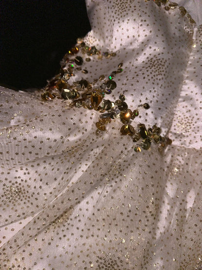 White gold beaded sequined gorgeous short homecoming dress tulle party dress birthday dress gh4458