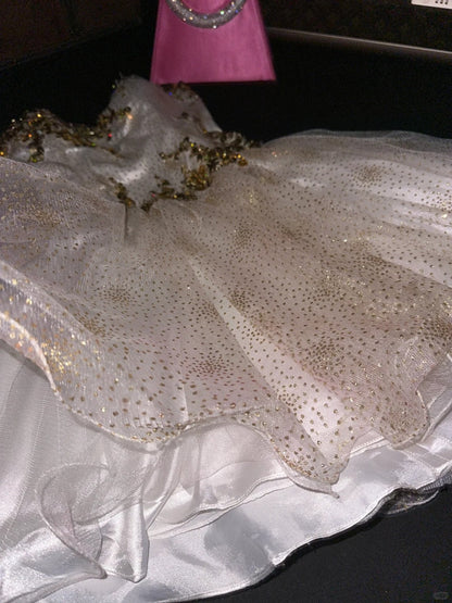 White gold beaded sequined gorgeous short homecoming dress tulle party dress birthday dress gh4458