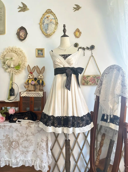 amakanas-White lace vintage short chiffon homecoming dress birthday dress gh5211