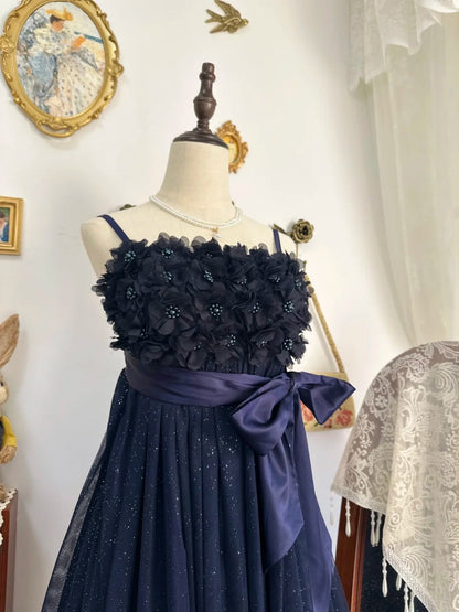 amakanas-Navy blue shiny vintage short beaded chiffon homecoming dress birthday dress gh5212
