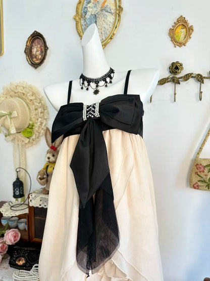 amakanas-Pink bow vintage short chiffon homecoming dress birthday dress gh5220