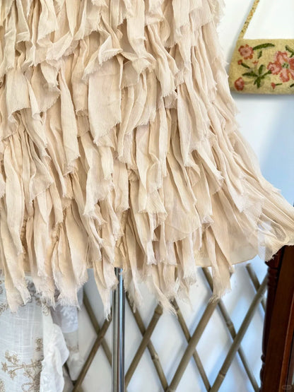 amakanas-Champagne bow vintage short chiffon homecoming dress birthday dress gh5208