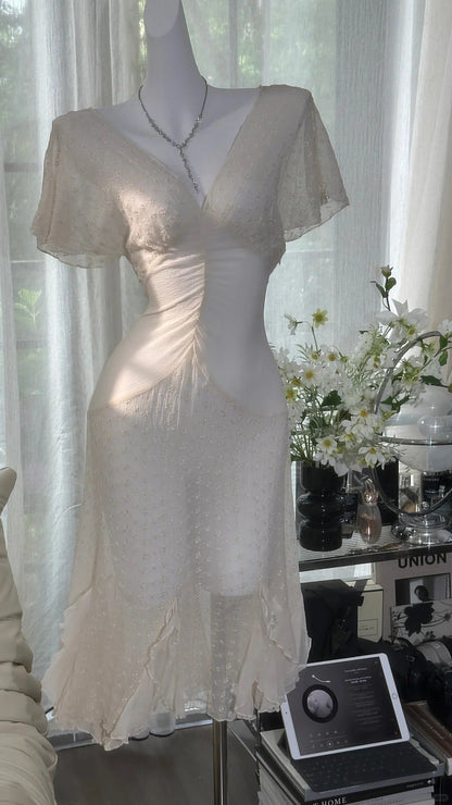 Ivory Elegant Short Homecoming Dress Chiffon Ball Gown Evening Dress Party Dress gh4748