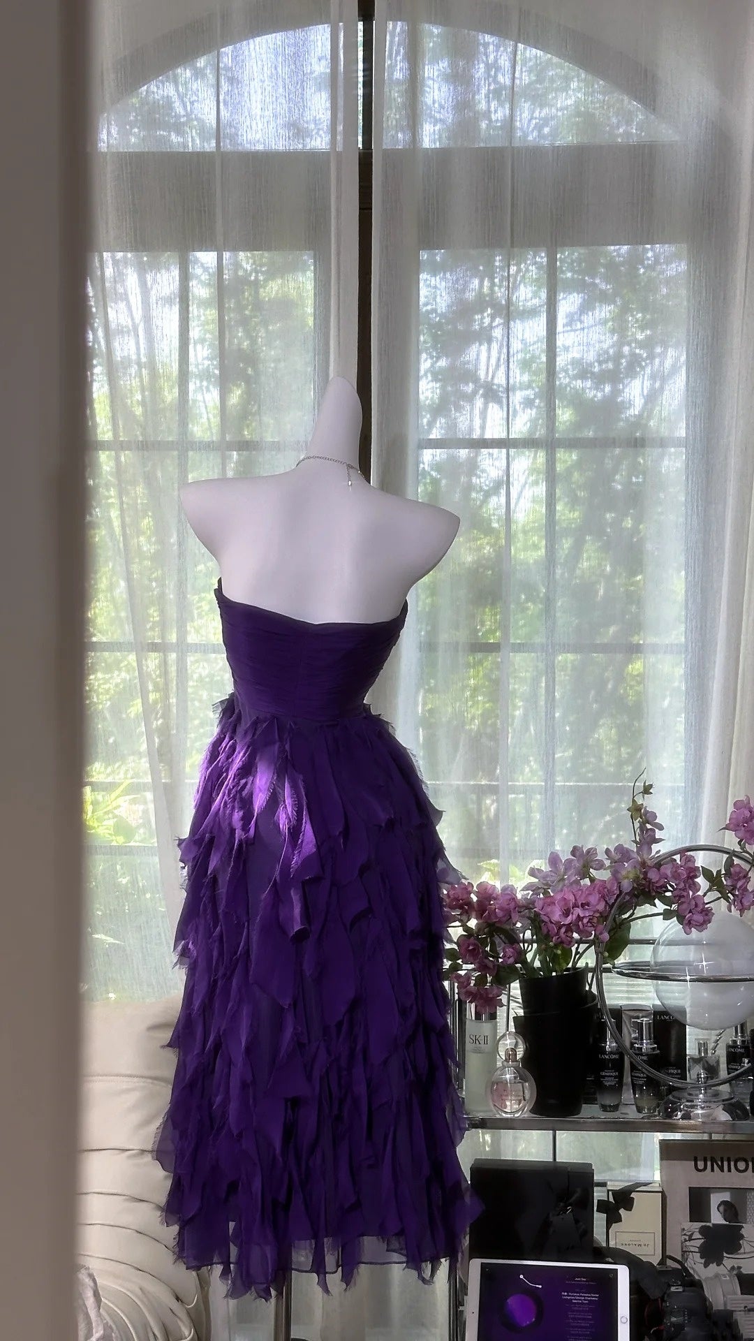 Purple Short Homecoming Dress Ruffle Chiffon Prom Dress Evening Dress Party Dress gh4817