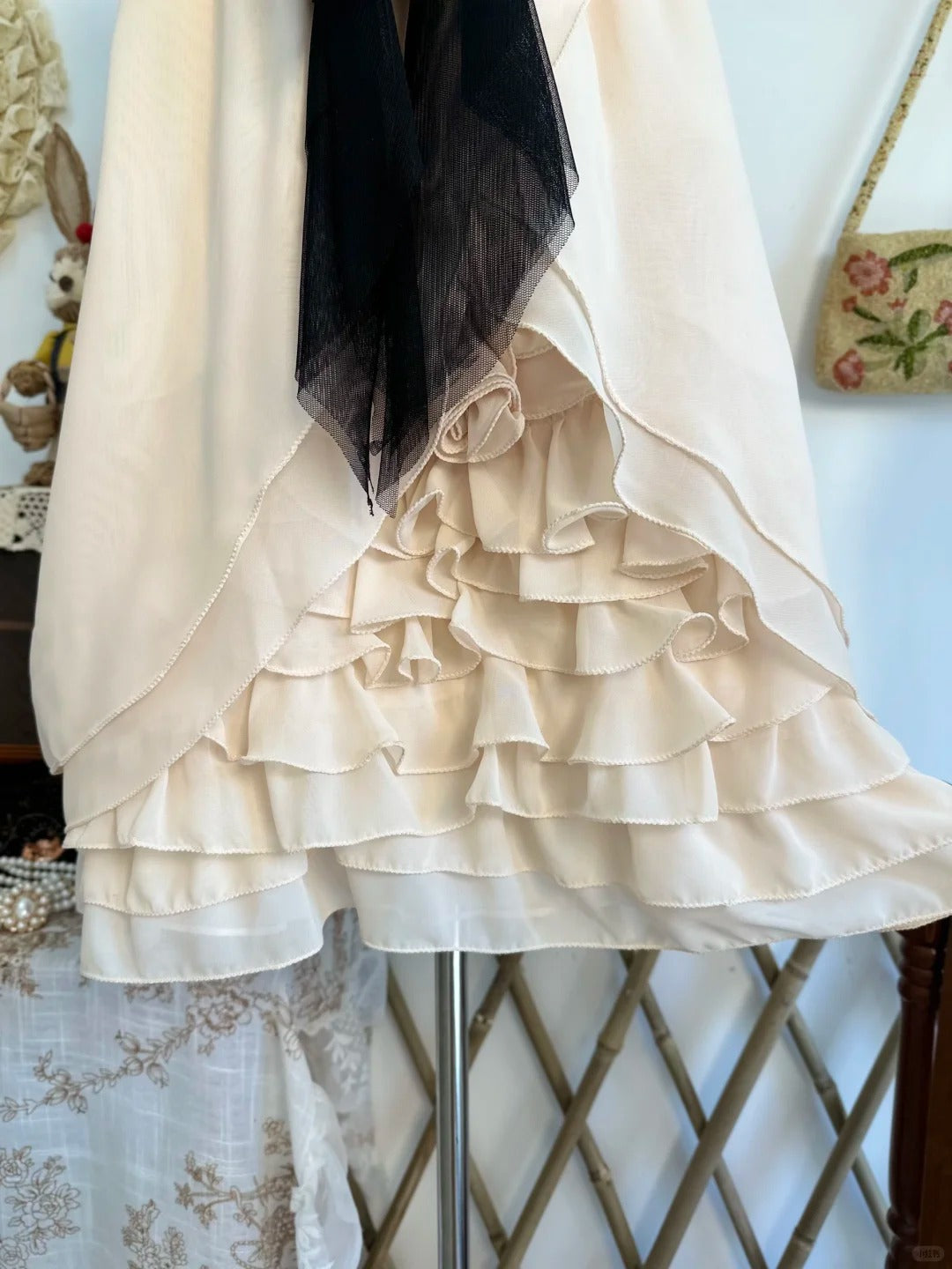 amakanas-Pink bow vintage short chiffon homecoming dress birthday dress gh5220